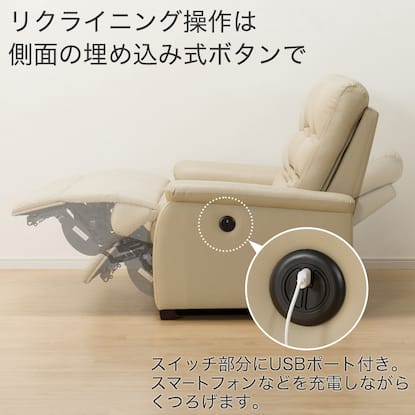 1人用電動リクライニングソファ(ビリーバー3 DBR 革)通販 | ニトリ  
