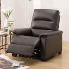 1人掛け電動リクライニングソファ 本革(一部合成皮革)タイプ (Nビリーバ2 DBR) 1枚目画像