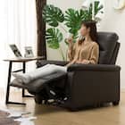 1人掛け電動リクライニングソファ 本革(一部合成皮革)タイプ (Nビリーバ2 DBR) 11枚目画像