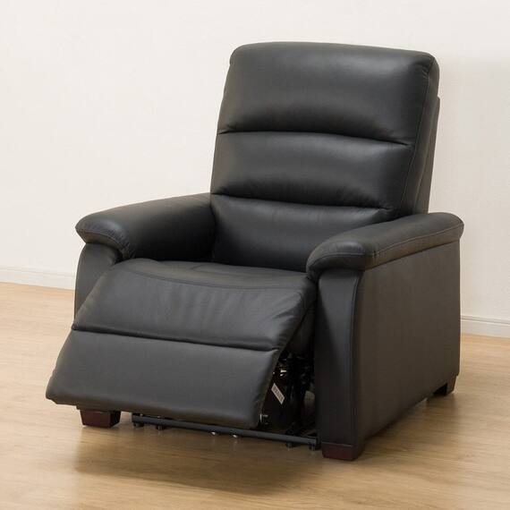 1人掛け電動リクライニングソファ 本革(一部合成皮革)タイプ (Nビリーバ2 BK) 12枚目画像