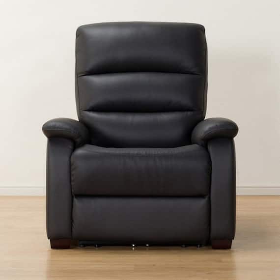 1人掛け電動リクライニングソファ 本革(一部合成皮革)タイプ (Nビリーバ2 BK) 13枚目画像