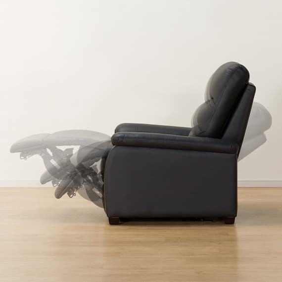 1人掛け電動リクライニングソファ 本革(一部合成皮革)タイプ (Nビリーバ2 BK) 14枚目画像