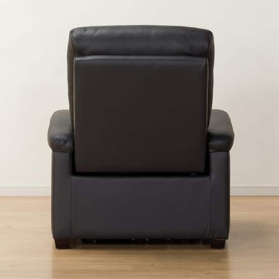 1人掛け電動リクライニングソファ 本革(一部合成皮革)タイプ (Nビリーバ2 BK) 15枚目画像