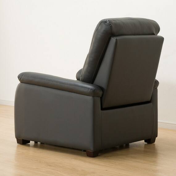 1人掛け電動リクライニングソファ 本革(一部合成皮革)タイプ (Nビリーバ2 BK) 16枚目画像