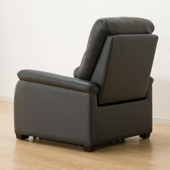 1人掛け電動リクライニングソファ 本革(一部合成皮革)タイプ (Nビリーバ2 BK) 16枚目画像