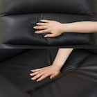 1人掛け電動リクライニングソファ 本革(一部合成皮革)タイプ (Nビリーバ2 BK) 20枚目画像