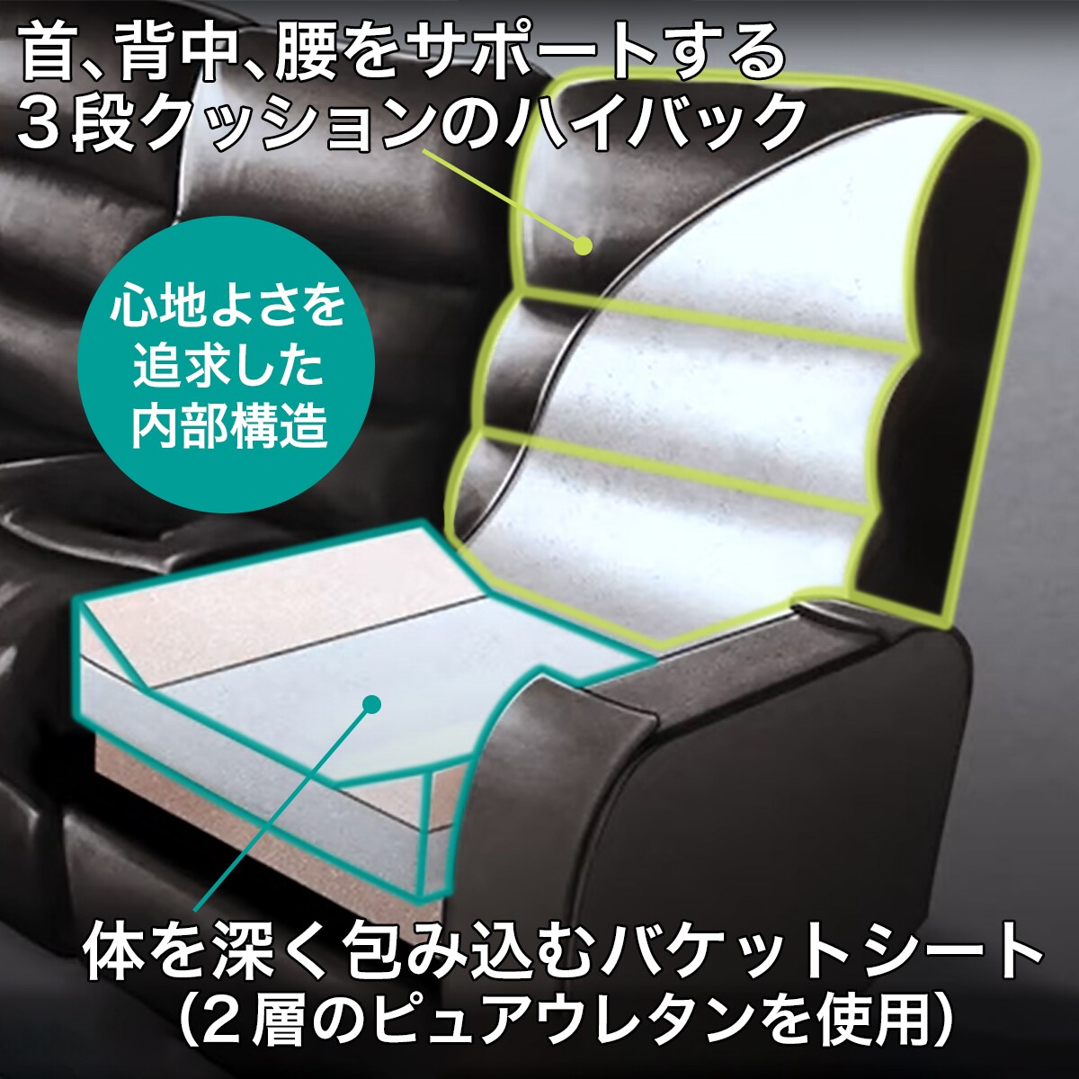 傷・汚れに強い合成皮革 1人用電動リクライニングソファ( Nビリーバ 抗ウイルスNシールドBE)
