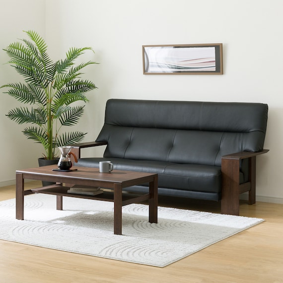 3人掛けソファ 本革(一部合成皮革)タイプ (カリモク ダンテ2 W15403K BK554/BR) 1枚目画像