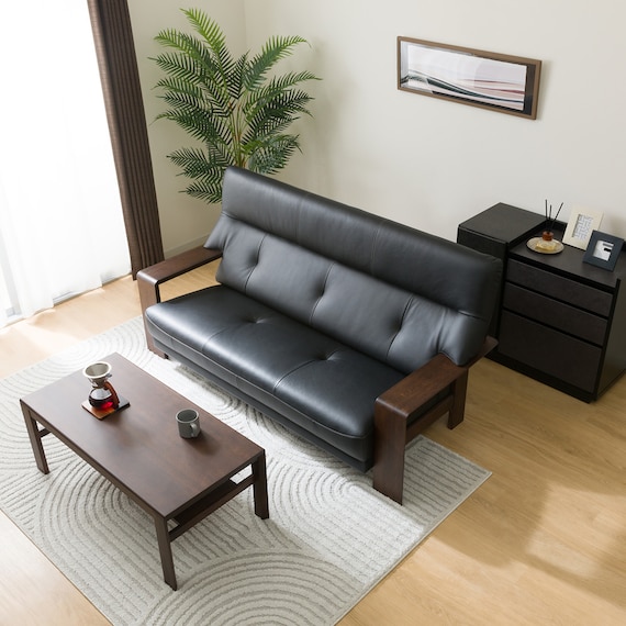 3人掛けソファ 本革(一部合成皮革)タイプ (カリモク ダンテ2 W15403K BK554/BR) 4枚目画像