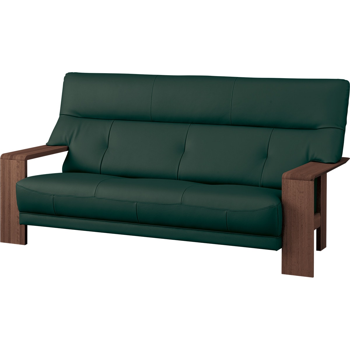 ニトリダークグリーン レザー 3人掛けソファ