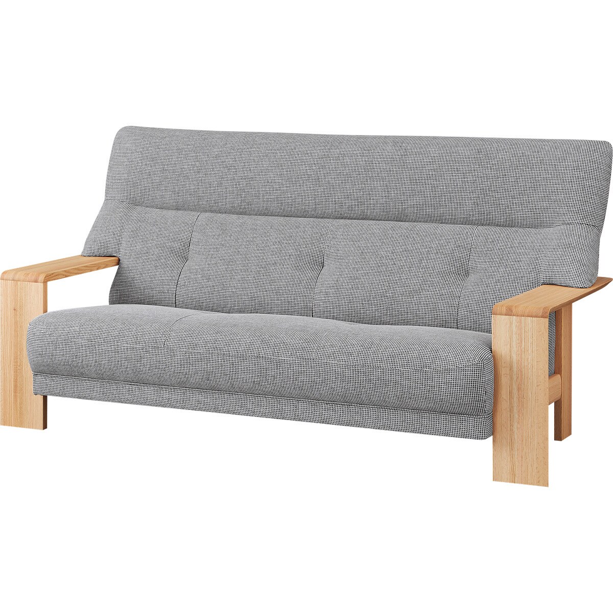 3人掛けソファ 布張りタイプ (カリモク ダンテ2 W15403E 布ミックスBK