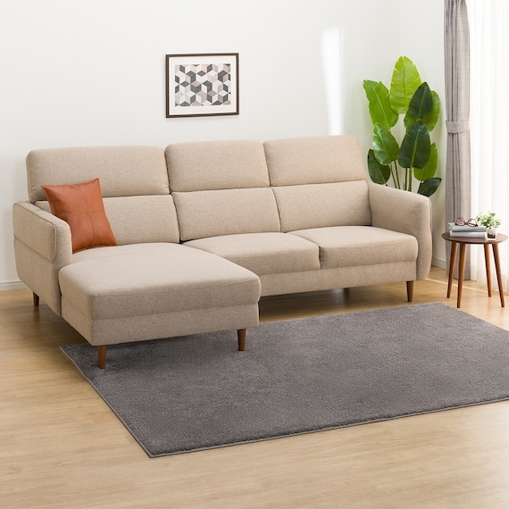 カウチソファ 布張りタイプ (KK026 右カウチ BE) 1枚目画像