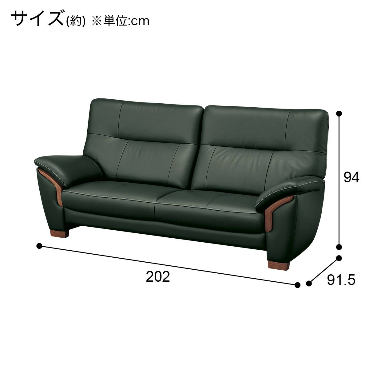 3人掛けソファ 本革(一部合成皮革)タイプ (カリモク KM02 Z19703R