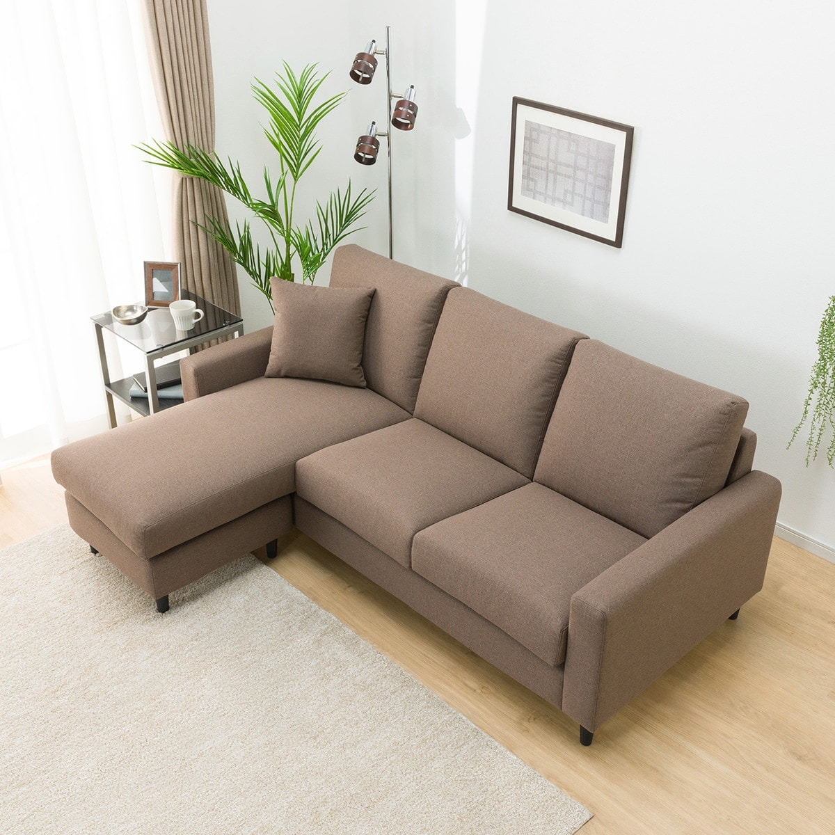 カウチソファ　ニトリ　ブルー　ヘッドレスト付き ニトリ 布張りカウチソファヘッドレストセット(Nポケット BS15