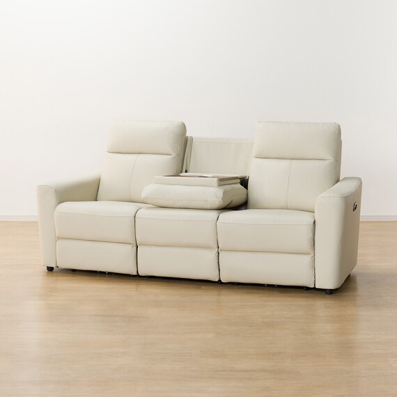 3人掛け電動リクライニングソファ 本革(一部合成皮革)タイプ (UM01 2モーター IV) 10枚目画像