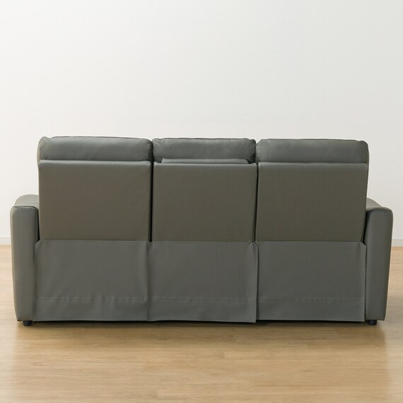 3人掛け電動リクライニングソファ 本革(一部合成皮革)タイプ (UM01 2モーター DGY) 16枚目画像