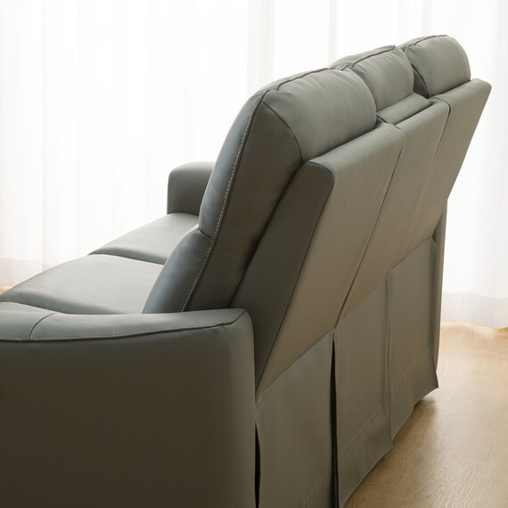 3人掛け電動リクライニングソファ 本革(一部合成皮革)タイプ (UM01 2モーター DGY) 17枚目画像