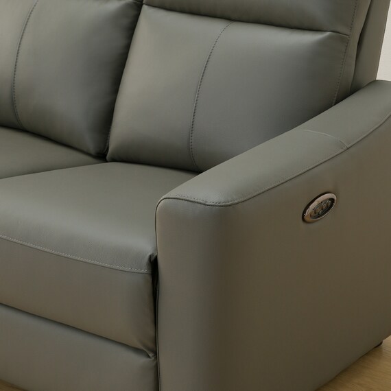 3人掛け電動リクライニングソファ 本革(一部合成皮革)タイプ (UM01 2モーター DGY) 19枚目画像