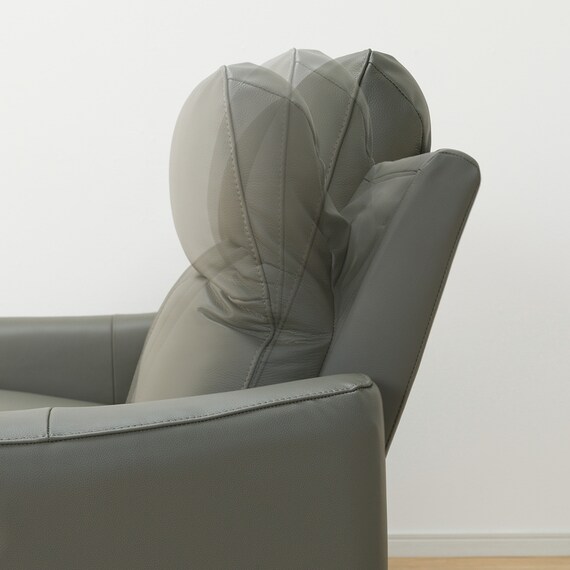 3人掛け電動リクライニングソファ 本革(一部合成皮革)タイプ (UM01 2モーター DGY) 20枚目画像