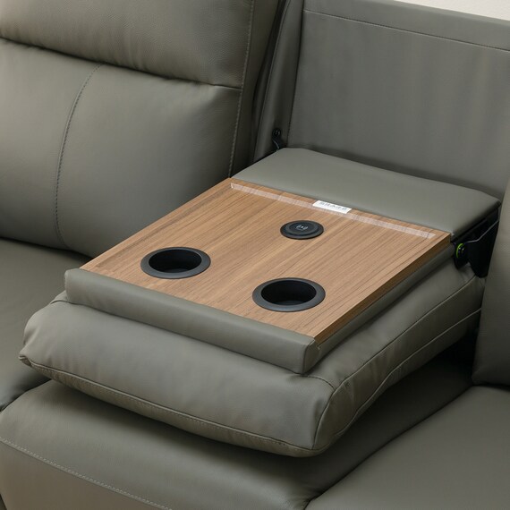 3人掛け電動リクライニングソファ 本革(一部合成皮革)タイプ (UM01 2モーター DGY) 21枚目画像