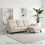 カウチソファ 本革(一部合成皮革)タイプ (アネーロ NB)