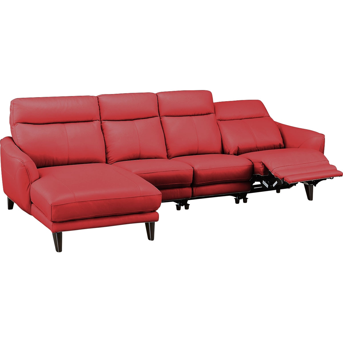 電動カウチソファ 本革(一部合成皮革)タイプ (アネーロ NB)