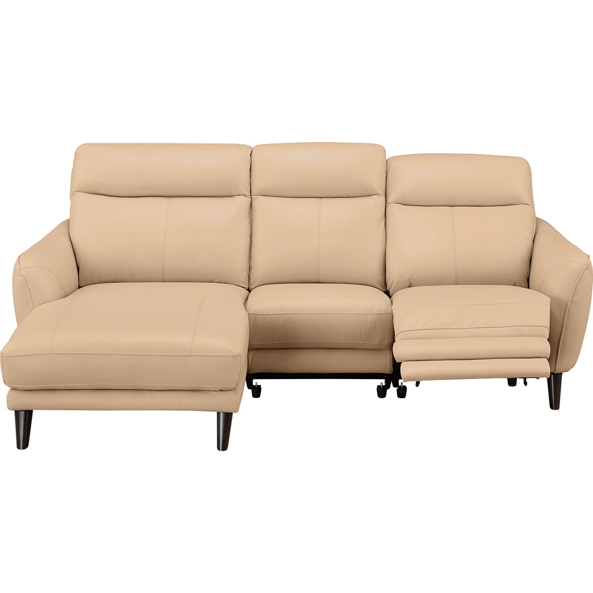 ニトリ本革カウチソファ 電動カウチソファ 本革(一部合成皮革)タイプ (アネーロ 右カウチ