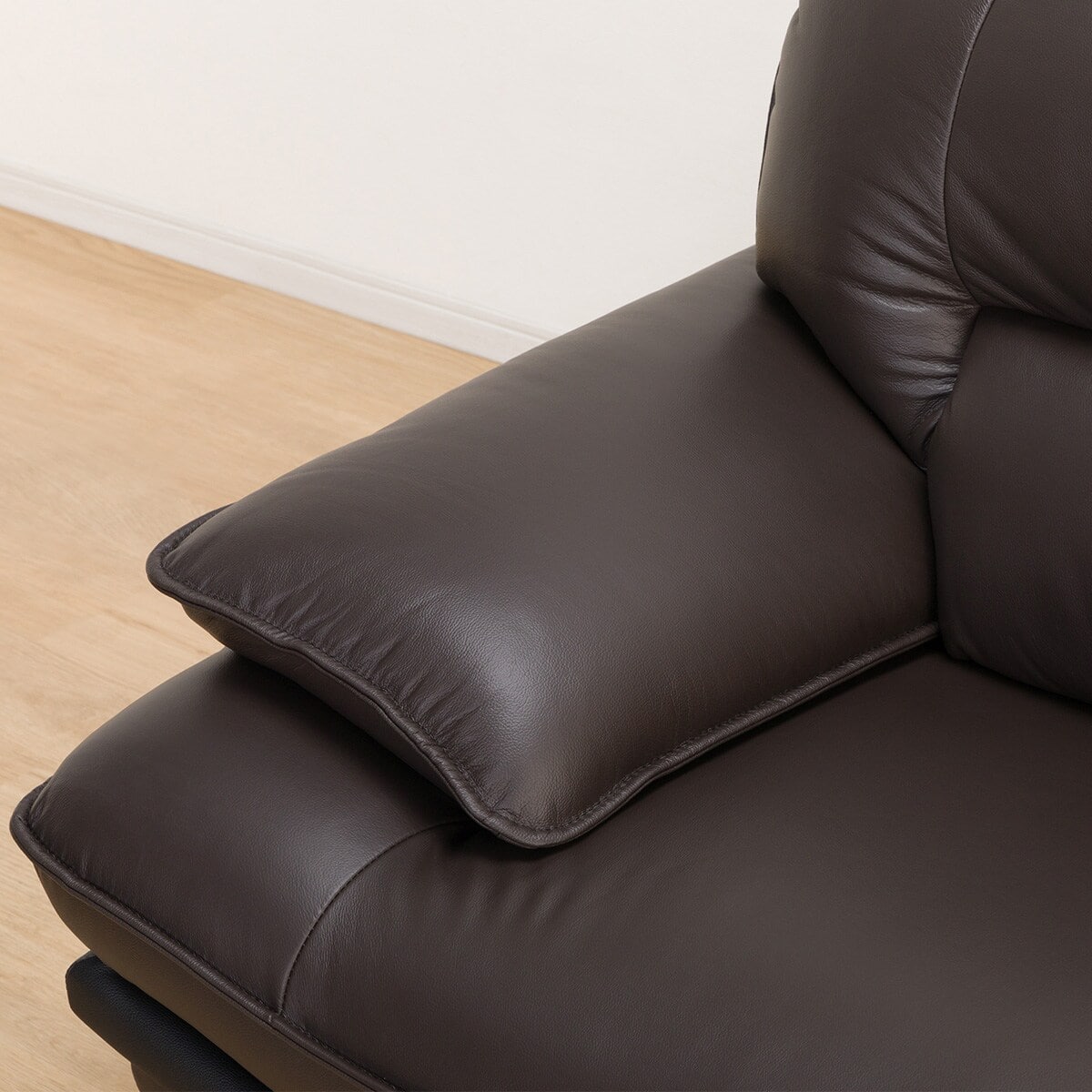 コーナーソファ 本革(一部合成皮革)タイプ (ロゾKD 左カウチ DBR