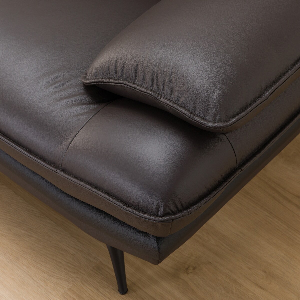 コーナーソファ ヘッドレスト付き 本革(一部合成皮革)タイプ (ロゾKD