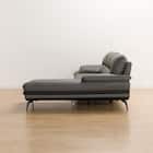 コーナーソファ ヘッドレスト付き 本革(一部合成皮革)タイプ (ロゾKD 左カウチ DGY) 10枚目画像