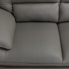 コーナーソファ ヘッドレスト付き 本革(一部合成皮革)タイプ (ロゾKD 左カウチ DGY) 17枚目画像