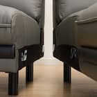 コーナーソファ ヘッドレスト付き 本革(一部合成皮革)タイプ (ロゾKD 左カウチ DGY) 19枚目画像