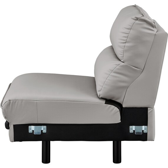 【ロゾKD専用】アームレスソファ 本革(一部合成皮革)タイプ (ロゾKD GY) 3枚目画像