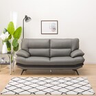 2人掛けワイドソファ ヘッドレスト付き 本革(一部合成皮革)タイプ (ロゾKD DGY) 4枚目画像