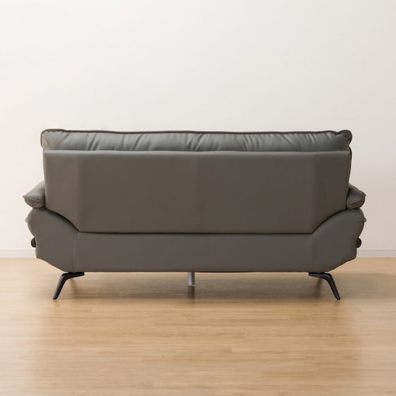 2人掛けワイドソファ ヘッドレスト付き 本革(一部合成皮革)タイプ (ロゾKD DGY) 9枚目画像