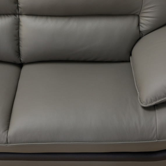 2人掛けワイドソファ ヘッドレスト付き 本革(一部合成皮革)タイプ (ロゾKD DGY) 14枚目画像