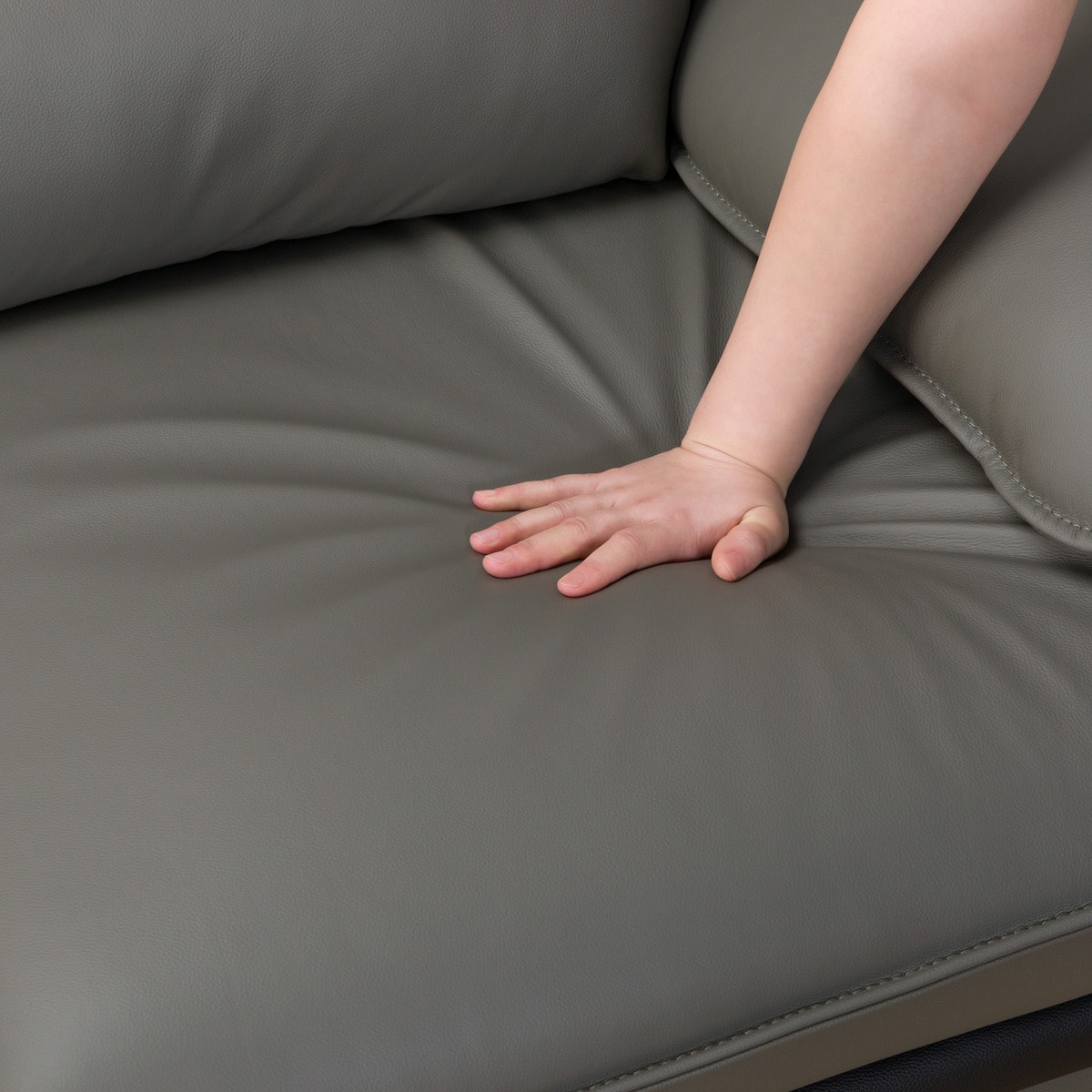 コーナーソファ 本革(一部合成皮革)タイプ (ロゾKD 右カウチ DGY