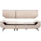 傷・汚れに強い コーナーソファ 合皮タイプ (ロゾKD NS 左カウチ BE) 3枚目画像