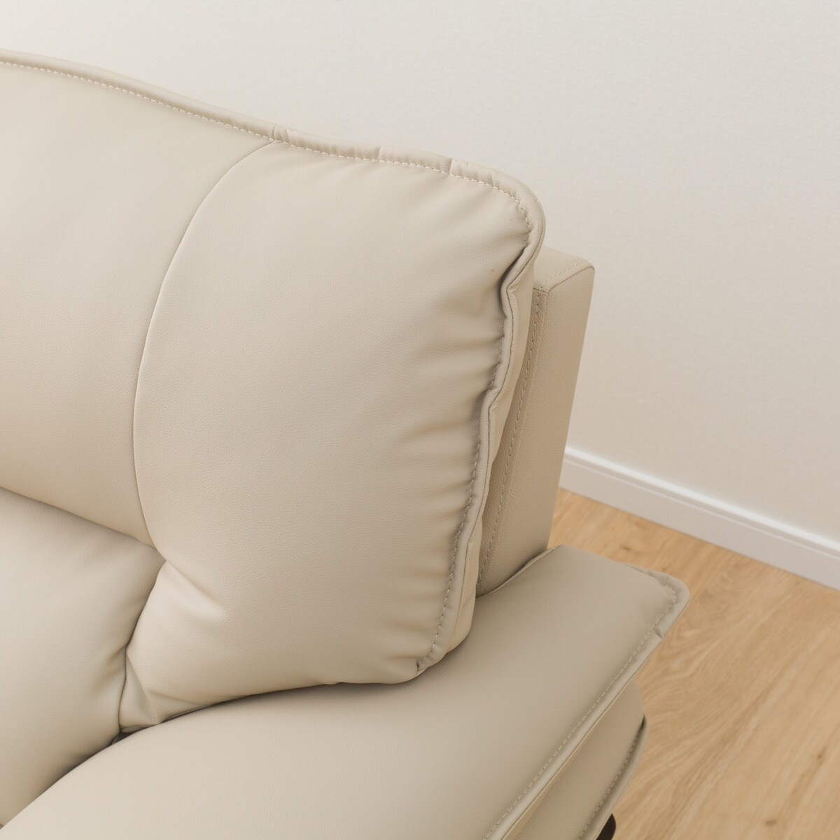 傷・汚れに強い 3人掛けソファヘッドレスト付き 合皮タイプ (ロゾKD N