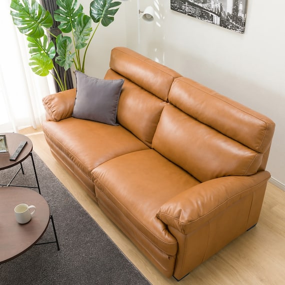 3人掛けソファ 本革タイプ (Z278KD BR) 6枚目画像