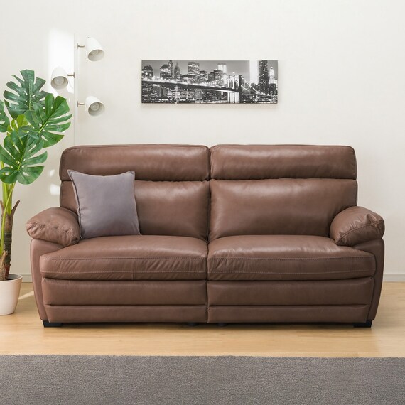 3人掛けソファ 本革タイプ (Z278KD DBR) 8枚目画像