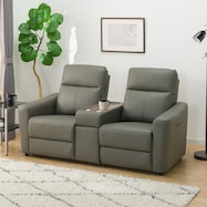 電動リクライニングソファ 収納ユニット付き 本革(一部合成皮革)タイプ (UM01 2モーター)
