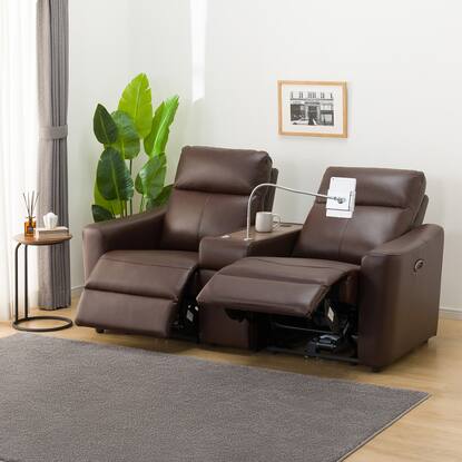 2人掛け電動リクライニングソファ(UM01 DBR BOX付き 2モーター)通販  