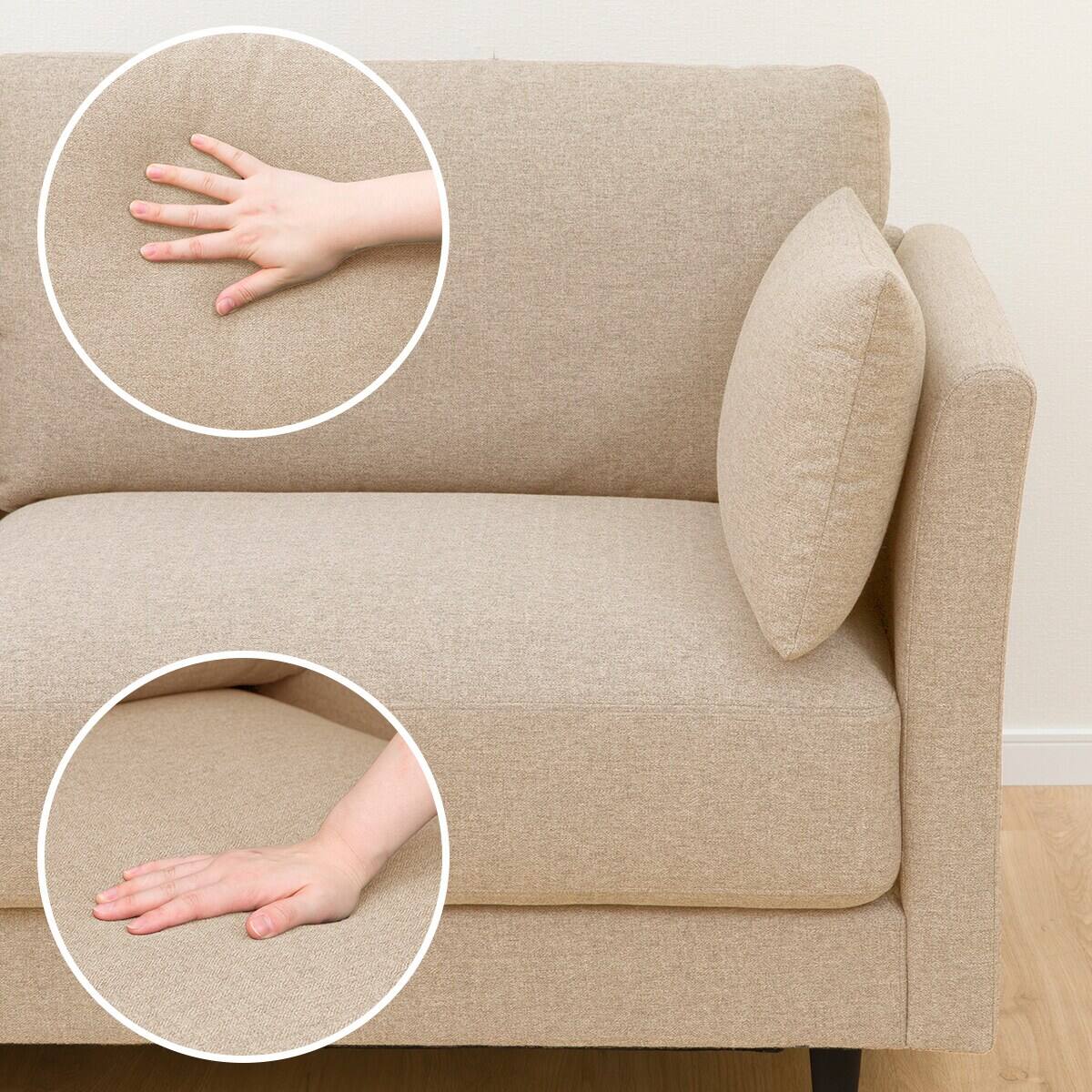 3人掛けソファ ヘッドレスト付き 布張りタイプ (CS01 H-BE) | ニトリ