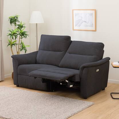 2人掛け電動布張りリクライニングソファ(KK6133 DGY)通販  