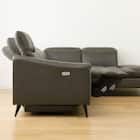 電動リクライニングコーナーソファ 本革(一部合成皮革)タイプ (LB066 左カウチ C2DGY) 10枚目画像