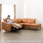 電動リクライニングコーナーソファ 本革(一部合成皮革)タイプ (LB066 左カウチ C2DGY) 17枚目画像