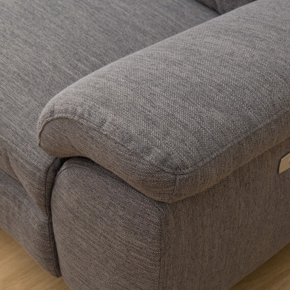 電動カウチソファ 布張りタイプ (LB033 右カウチ DR-GY) 22枚目画像