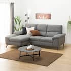 カウチソファ 布張りタイプ (LB033 右カウチ DR-GY) 1枚目画像