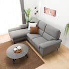 カウチソファ 布張りタイプ (LB033 右カウチ DR-GY) 4枚目画像